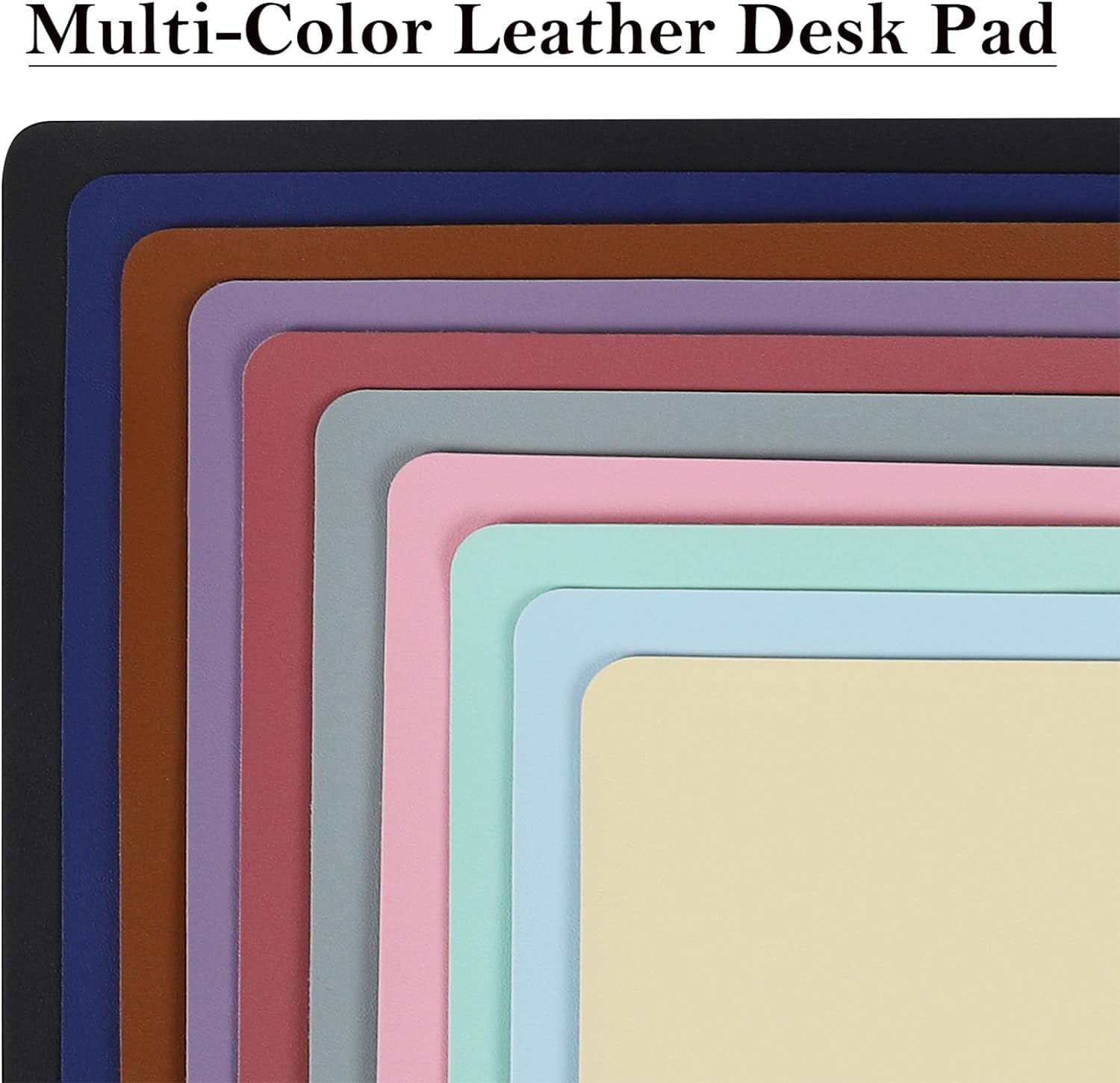 PU Leather Desk Pad with Suede Base, Multi-Color Non-Slip Mouse Pad, 24” X 14” Waterproof Desk Writing Mat, Large Desk Blotter Protector (Dark Blue)